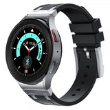 Samsung Galaxy Watch 20mm Silikonerem Sølv Spænde Sort