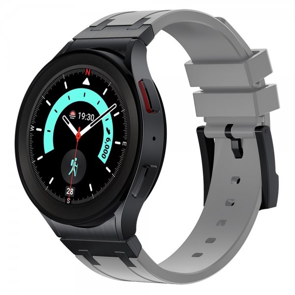 Samsung Galaxy Watch 20mm Silikone Rem Sort Spænde Grå