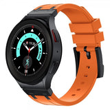 Samsung Galaxy Watch 20 mm Silikone Rem Sort Spænde Orange