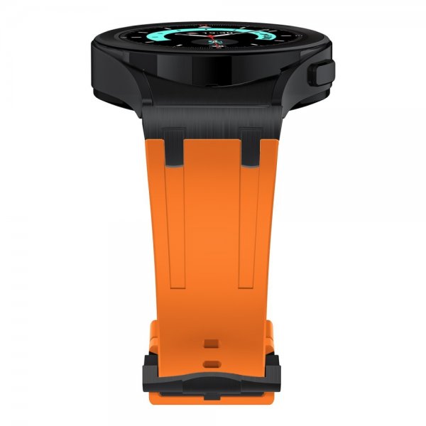 Samsung Galaxy Watch 20 mm Silikone Rem Sort Spænde Orange
