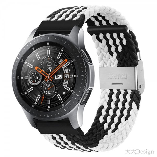 Samsung Galaxy Watch 20mm Rem Nylon Hvid Sort