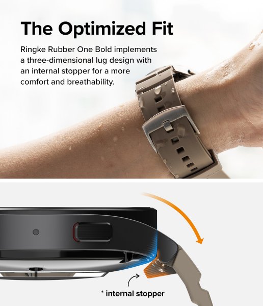 Ringke Samsung Galaxy Watch 20mm Rem Gummi One Bold Rem Gråt Sand