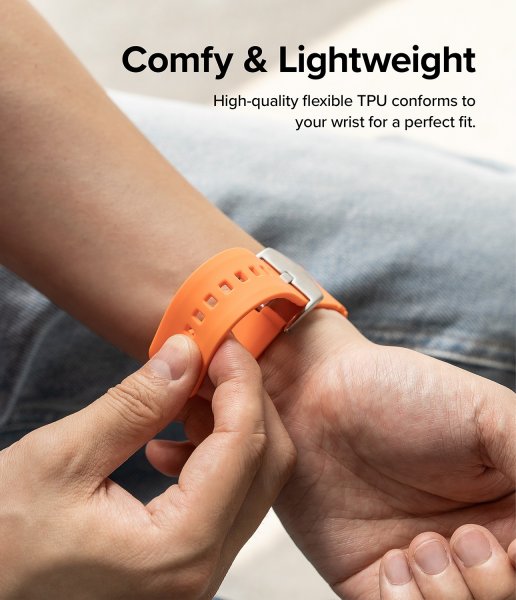 Ringke Samsung Galaxy Watch 20mm Rem Silikone One Bold Bånd Orange