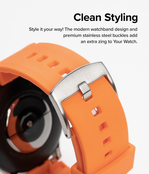 Ringke Samsung Galaxy Watch 20mm Rem Silikone One Bold Bånd Orange