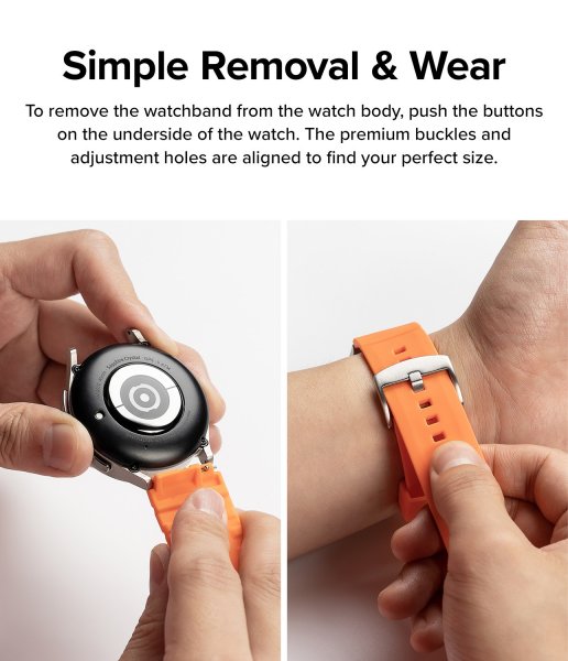 Ringke Samsung Galaxy Watch 20mm Rem Silikone One Bold Bånd Orange
