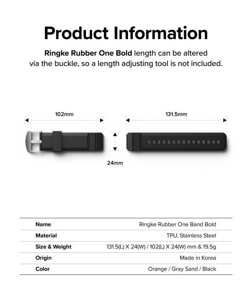 Ringke Samsung Galaxy Watch 20mm Rem Gummi One Bold Band Sort