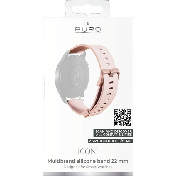 Puro Samsung Galaxy Watch 22 mm rem Icon lyserød