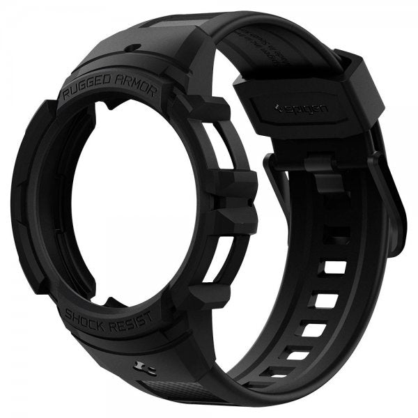 Spigen Samsung Galaxy Watch 4/5 44mm Etui med Rem Rugged Armor Pro Charcoal Gray
