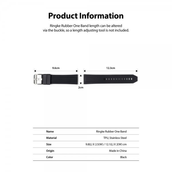 Ringke Samsung Galaxy Watch 20mm Rem Silikone One Band Sort