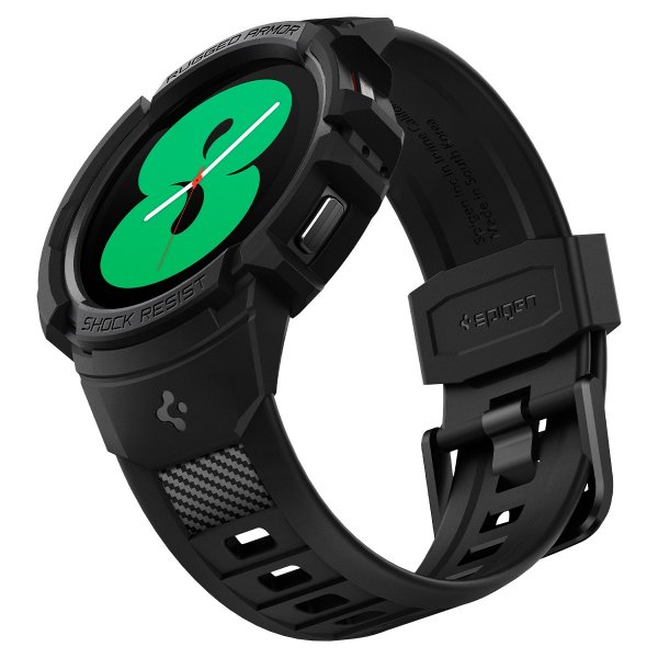 Spigen Samsung Galaxy Watch 4/5 40mm Cover og Armbånd Rugged Armor Pro Sort