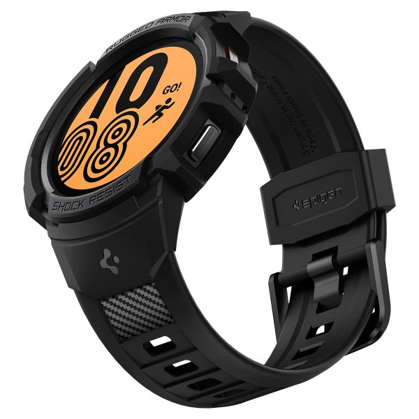 Spigen Samsung Galaxy Watch 4/5 44mm Cover og Rem Rugged Armor Pro Sort