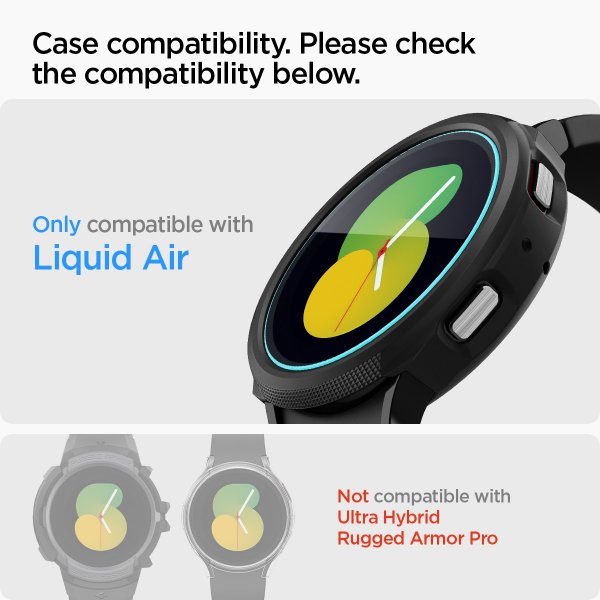 Spigen Samsung Galaxy Watch 4/5 44mm Skærmbeskyttelse GLAS.tR EZ Fit 2-pak