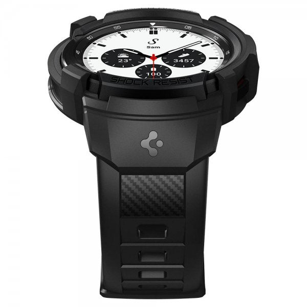 Spigen Samsung Galaxy Watch 4 Classic 42 mm cover med rem Rugged Armor Pro Sort