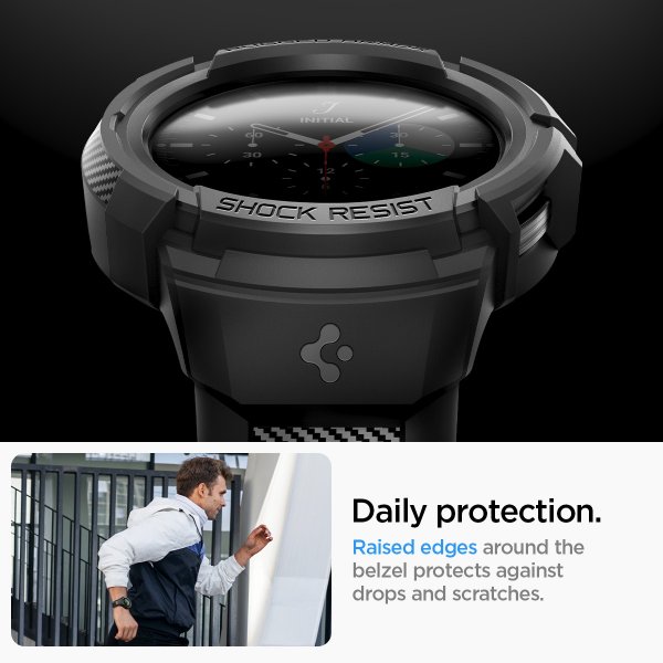 Spigen Samsung Galaxy Watch 5 Pro 45mm Cover og Rem Rugged Armor Pro Sort