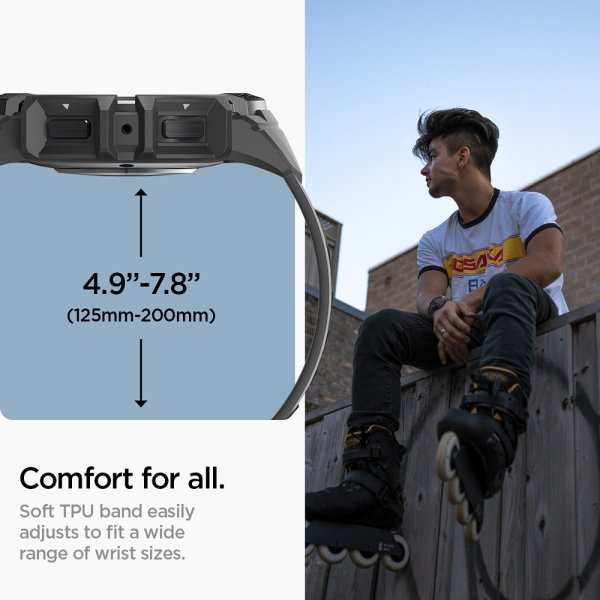 Spigen Samsung Galaxy Watch 6 40mm Urkasse og Rem Rugged Armor Pro Sort