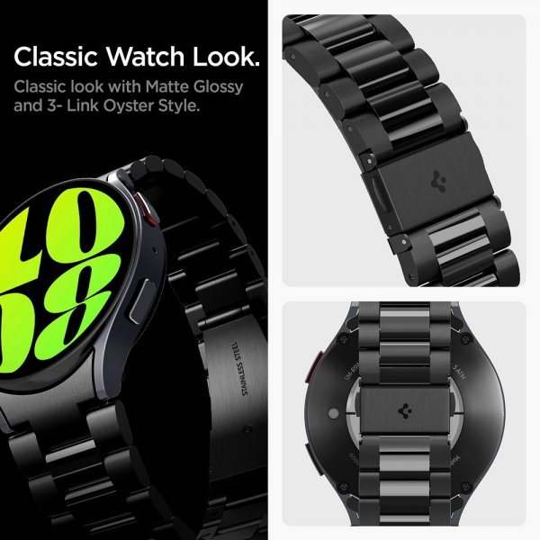 Spigen Samsung Galaxy Watch 6 44mm Armbånd Modern Fit 316L Sort