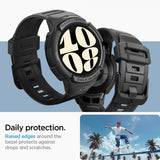 Spigen Samsung Galaxy Watch 6 44mm Cover og Rem Rugged Armor Pro Sort
