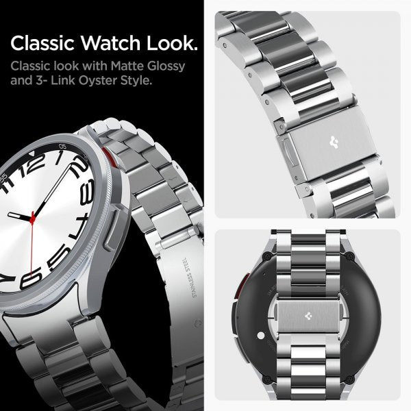 Spigen Samsung Galaxy Watch 6 Classic 47mm Armbånd Modern Fit 316L Sølv
