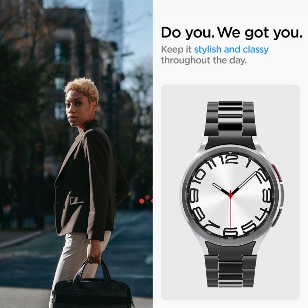 Spigen Samsung Galaxy Watch 6 Classic 47mm Rem Modern Fit 316L Sort
