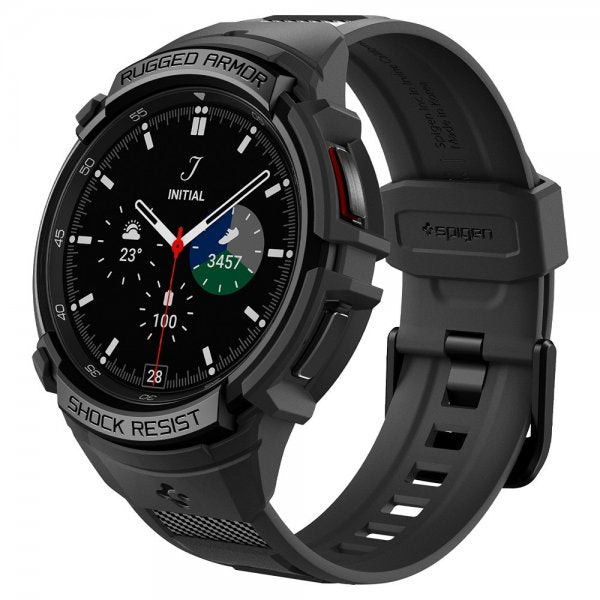 Spigen Samsung Galaxy Watch 6 Classic 47mm Skal og Armbånd Rugged Armor Pro Sort