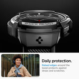 Spigen Samsung Galaxy Watch 6 Classic 47mm Skal og Armbånd Rugged Armor Pro Sort