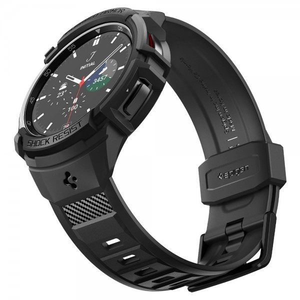 Spigen Samsung Galaxy Watch 6 Classic 47mm Skal og Armbånd Rugged Armor Pro Sort