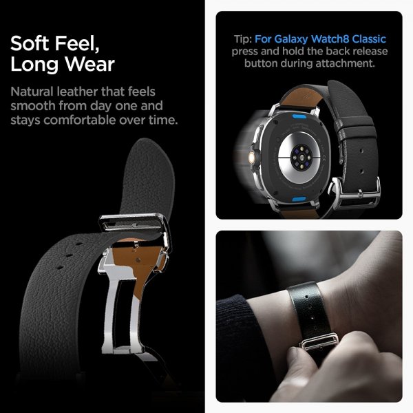Spigen Samsung Galaxy Watch 8 40/44mm/Classic 46mm Rem Enzo Sort