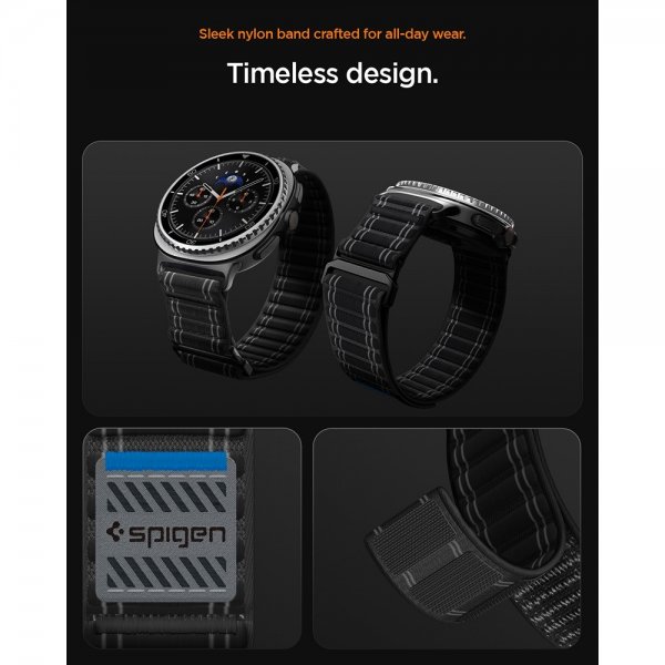Spigen Samsung Galaxy Watch 8 40/44mm/Classic 46mm Armbånd WBF0 Sort