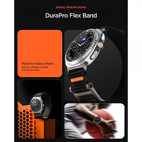 Spigen Samsung Galaxy Watch 8 40/44mm/Classic 46mm Rem DuraPro Flex Sort