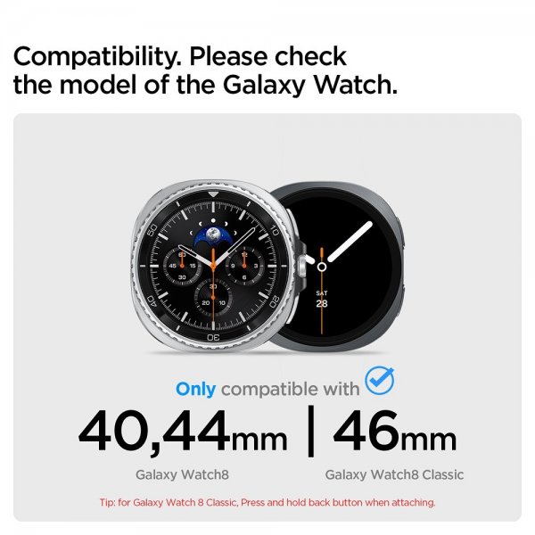 Spigen Samsung Galaxy Watch 8 40/44mm/Classic 46mm Rem Modern Fit Sølv