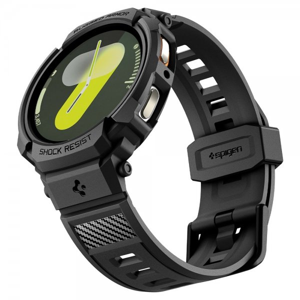 Spigen Samsung Galaxy Watch 8 44mm Armbånd og Cover Rugged Armor Pro Mat Sort