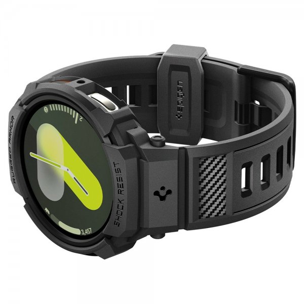 Spigen Samsung Galaxy Watch 8 44mm Armbånd og Cover Rugged Armor Pro Mat Sort