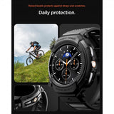 Spigen Samsung Galaxy Watch 8 Classic 46mm Armbånd og Cover Rugged Armor Pro Mat Sort