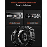 Spigen Samsung Galaxy Watch 8 Classic 46mm Armbånd og Cover Rugged Armor Pro Mat Sort