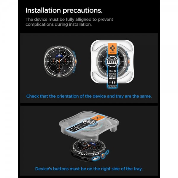 Spigen Samsung Galaxy Watch 8 Classic 46mm Skærmbeskytter GLAS.tR EZ Fit 2-pak