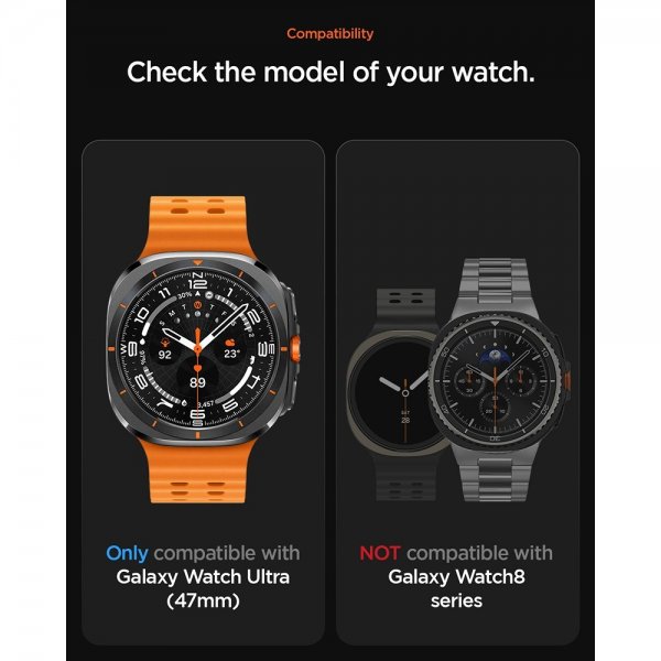 Spigen Samsung Galaxy Watch Ultra 47mm Rem WBF0 Sort