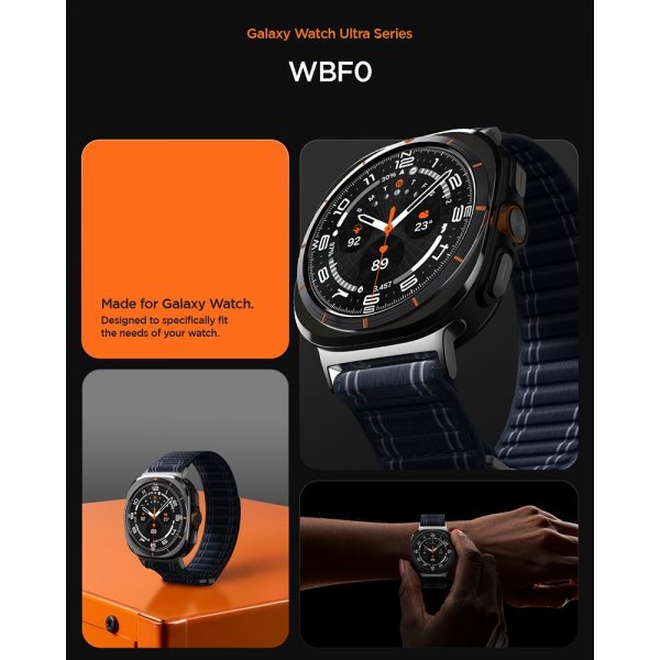 Spigen Samsung Galaxy Watch Ultra 47mm Rem WBF0 Sort