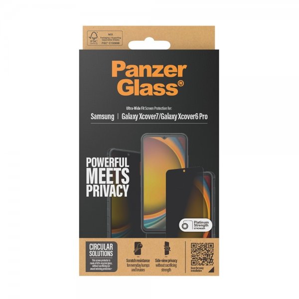 PanzerGlass Samsung Galaxy Xcover 6 Pro/Galaxy XCover 7 Skærmbeskyttelse Ultra-Wide Fit Privacy