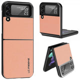 Lc.Imeeke Samsung Galaxy Z Flip 4 Cover Lædertekstur Rosa