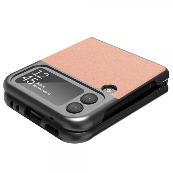 Lc.Imeeke Samsung Galaxy Z Flip 4 Cover Lædertekstur Rosa