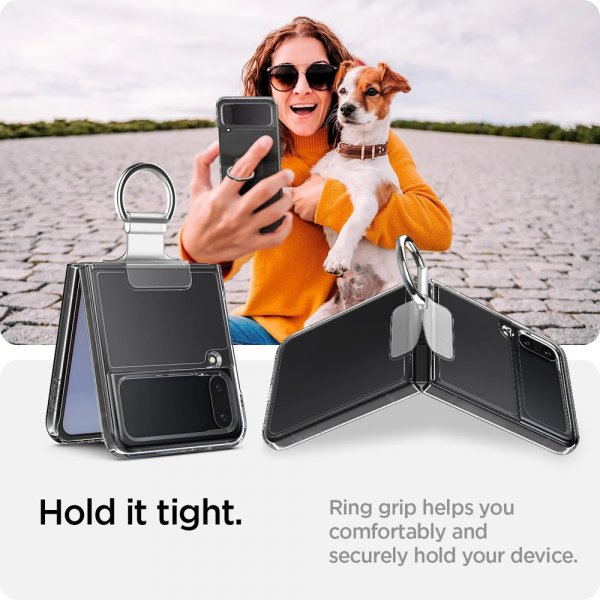 Spigen Samsung Galaxy Z Flip 4 Cover Thin Fit Ring My Sketch Crystal Clear
