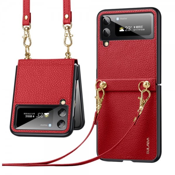 Sulada Samsung Galaxy Z Flip 4 Cover Treasure Box Series Rød