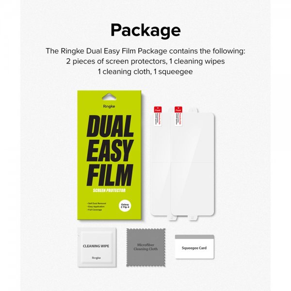 Ringke Samsung Galaxy Z Flip 4 Skærmbeskyttelse Dual Easy Film 2-pak