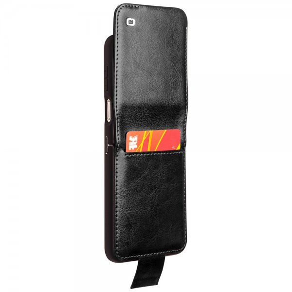 Qialino Samsung Galaxy Z Flip 5 Etui Ægte Læder Sort