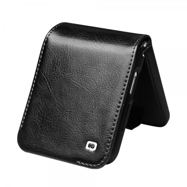 Qialino Samsung Galaxy Z Flip 5 Etui Ægte Læder Sort