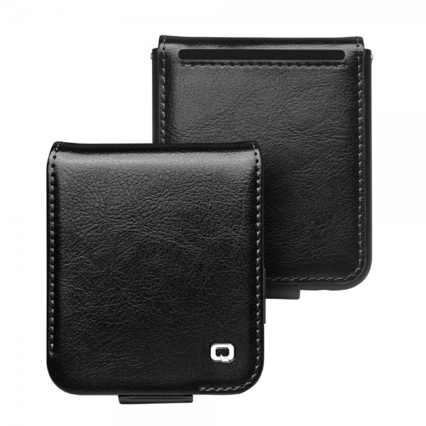 Qialino Samsung Galaxy Z Flip 5 Etui Ægte Læder Sort