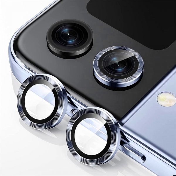 Enkay Samsung Galaxy Z Flip 5 Kamerabeskyttelse i Hærdet Glas Aluminium Blå