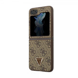 Guess Samsung Galaxy Z Flip 5 Cover 4G Metal Triangle Rhinsten Brun