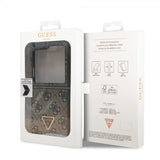Guess Samsung Galaxy Z Flip 5 Cover 4G Metal Triangle Rhinsten Brun