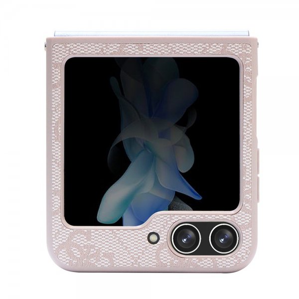 Guess Samsung Galaxy Z Flip 5 Skal 4G Metal Triangle Strass Rosa